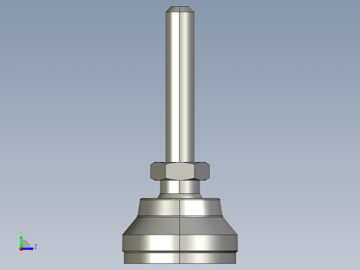 水平調整腳座LSA32-3D多系列多零件图纸模型左视缩略图