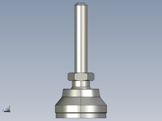 水平調整腳座LSA32-3D多系列多零件图纸模型右视缩略图
