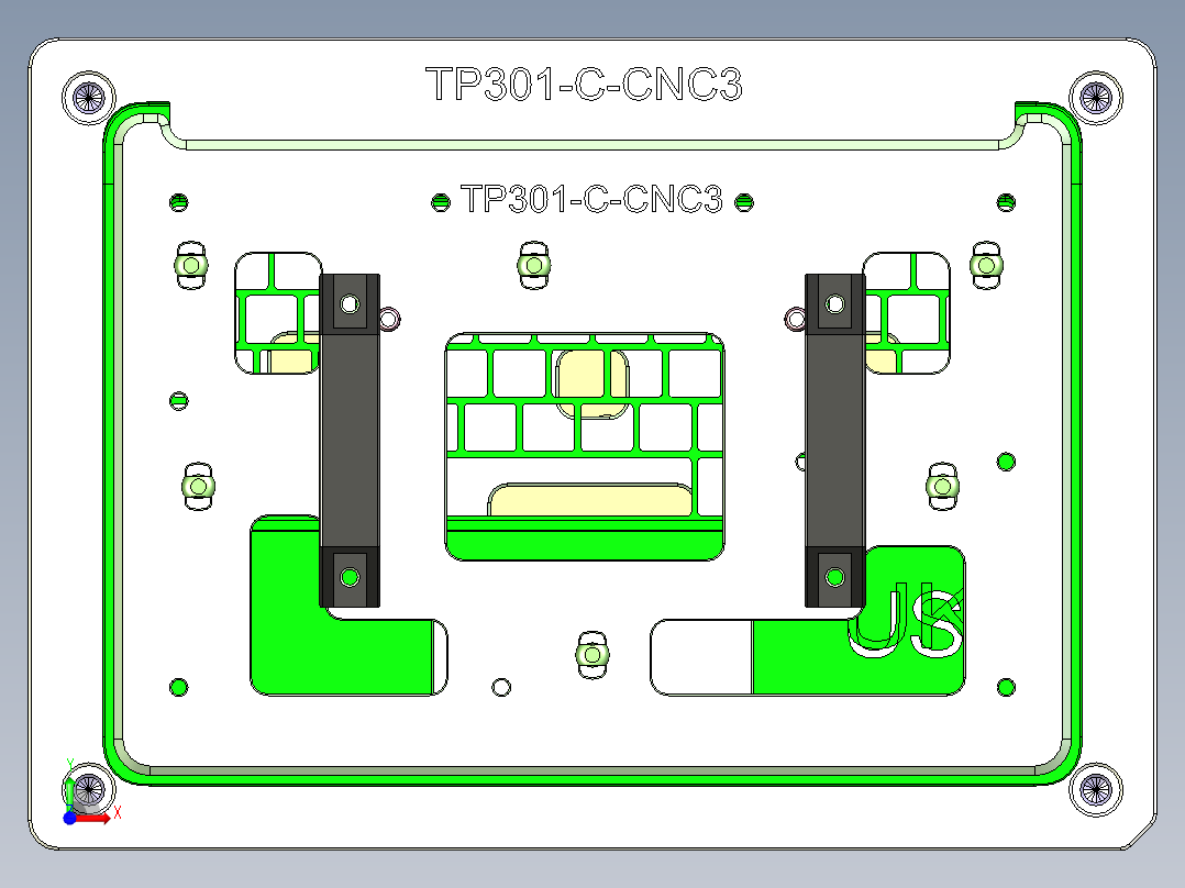 TP301-C-笔记本CNC工装夹具三维模型CNC3-0923前视图