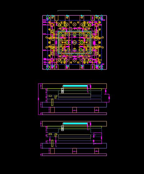 3C类电脑外壳冲定位孔模具设计图