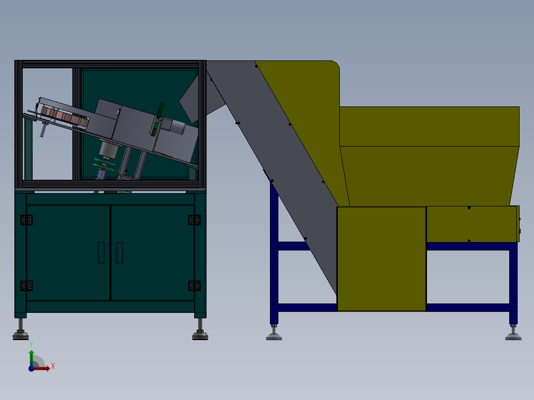 自动理瓶机设计及仿真三维SW+CAD图纸前视图