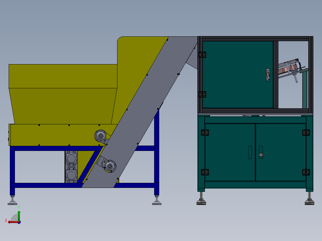自动理瓶机设计及仿真三维SW+CAD图纸后视图