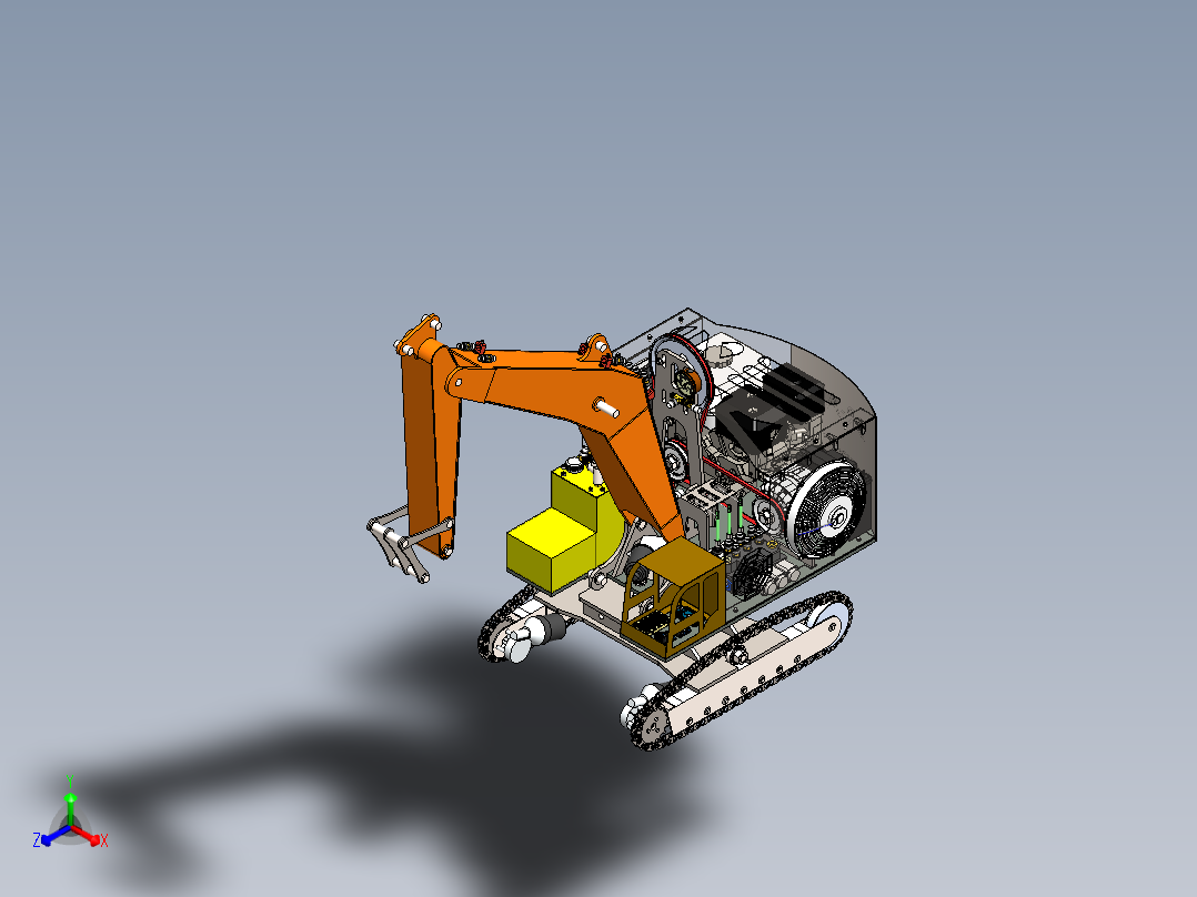 挖掘机、推土机(21)正等轴测图