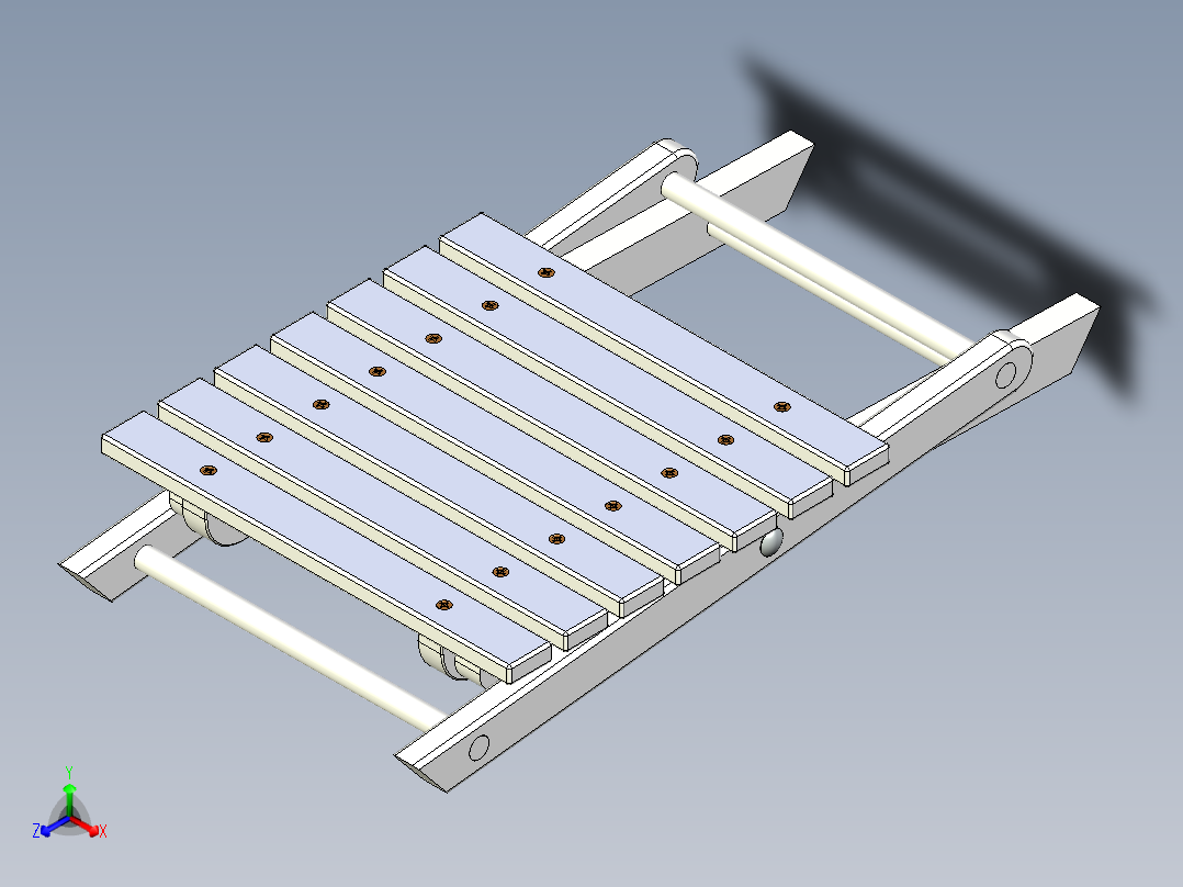 户外折叠桌凳组合正等轴测图