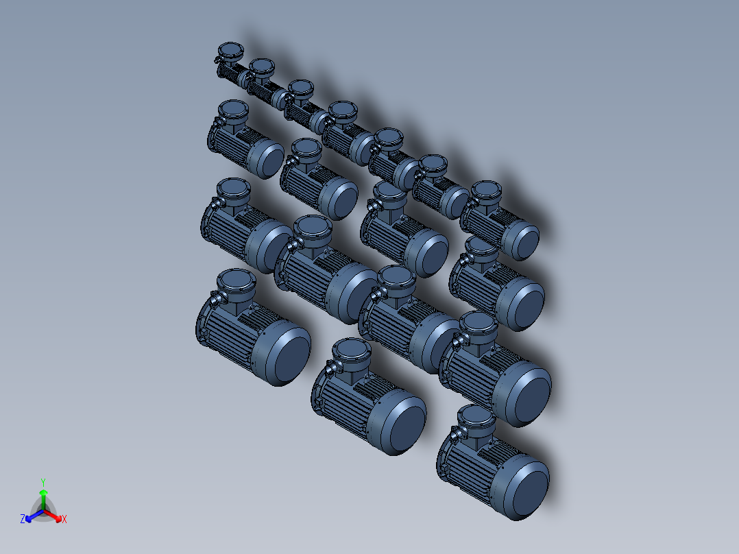 YFB3-B5系列粉尘防爆型三相异步电动机正等轴测图