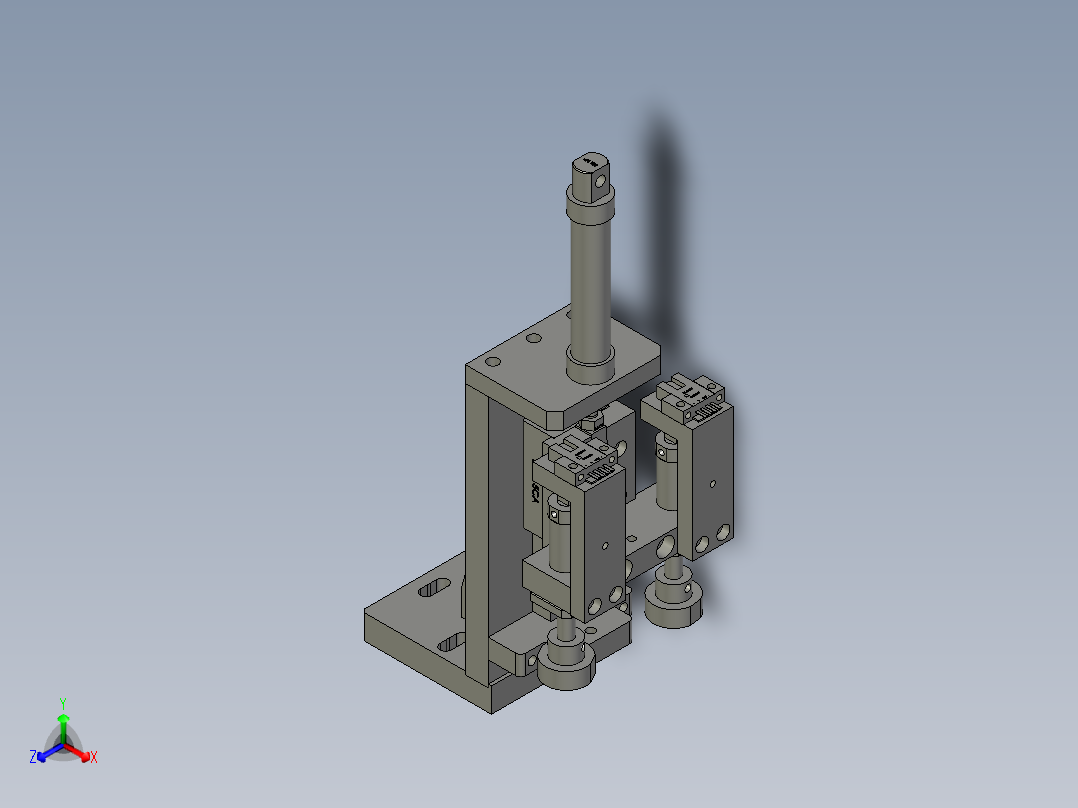 4泵体进料检测机构正等轴测图