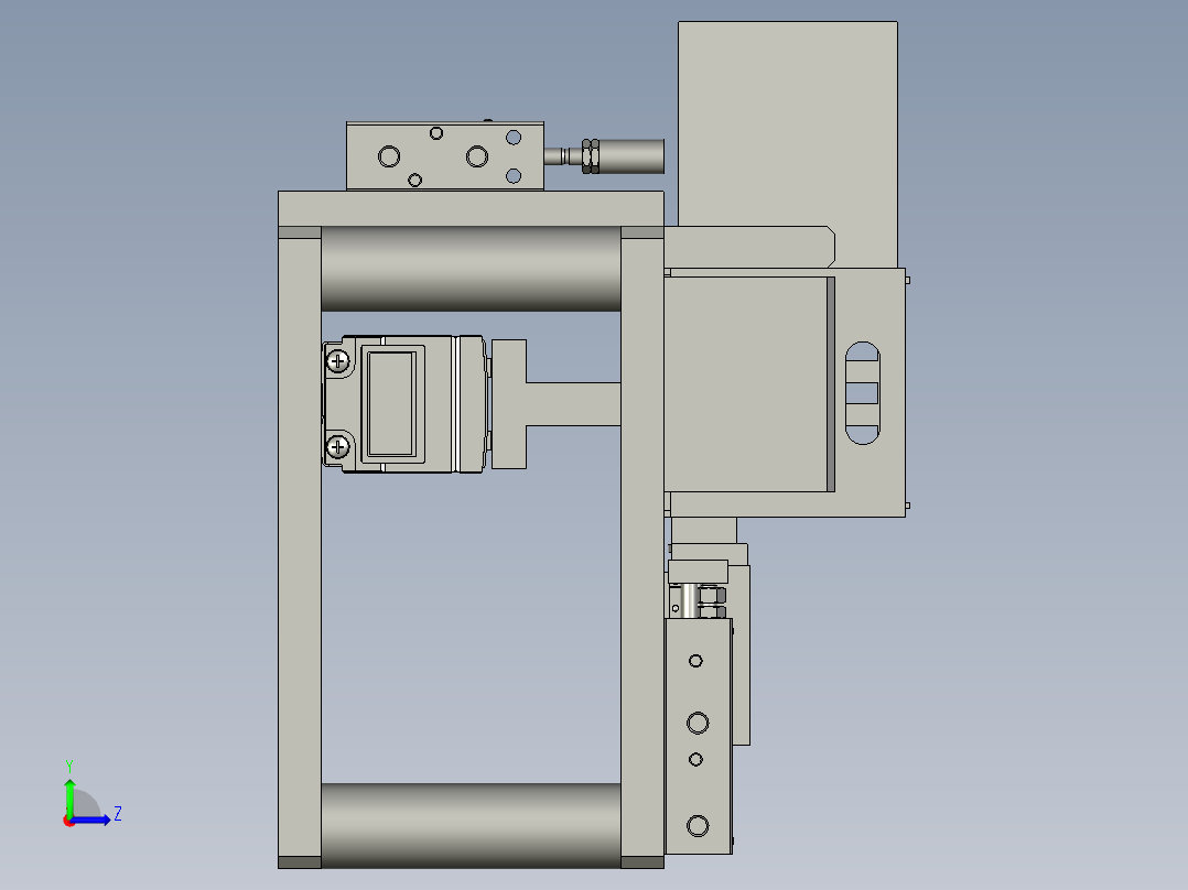 抽屉盒装配组件左视图