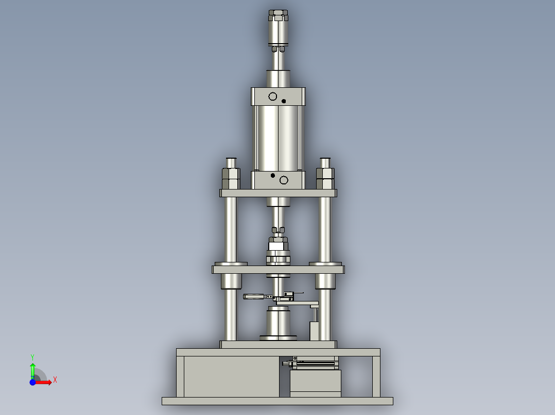 金属物料的自动冲压装置前视图