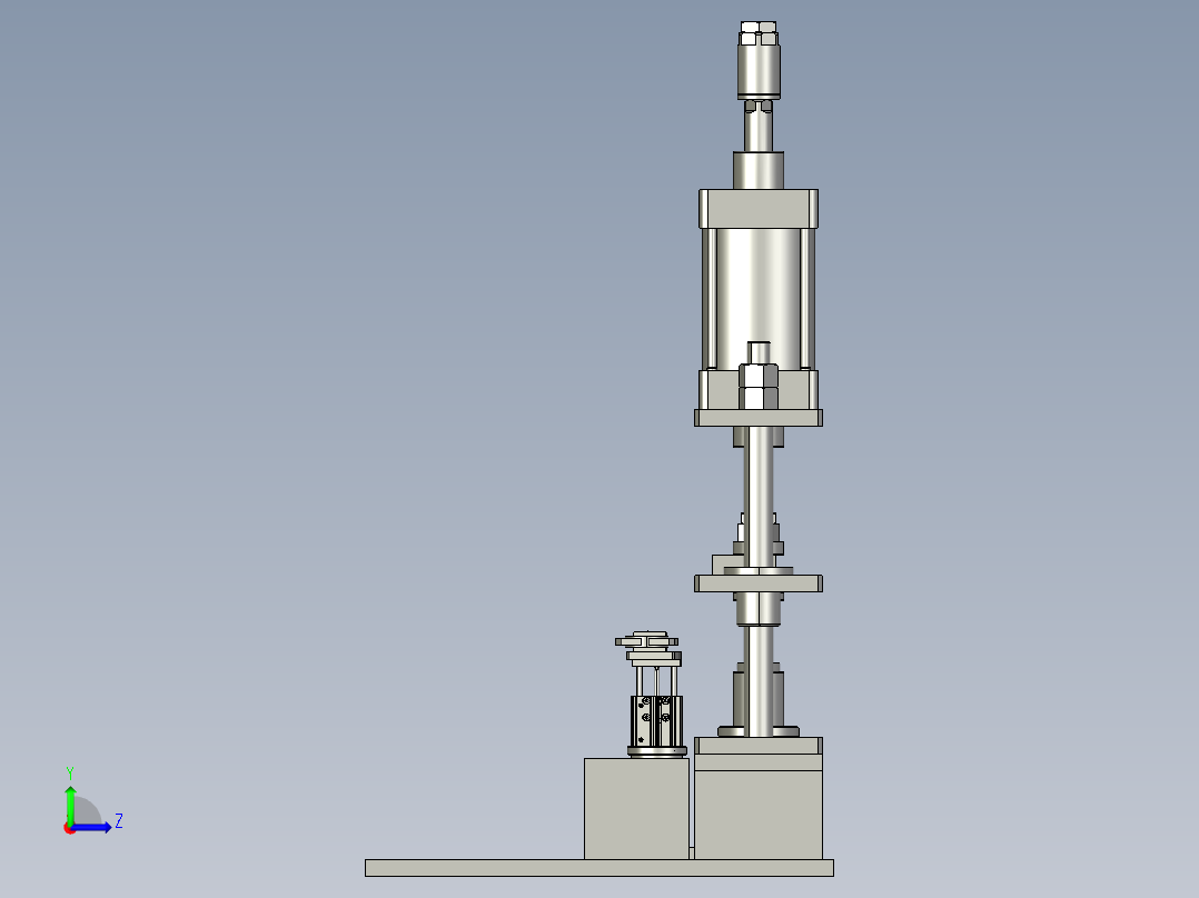 金属物料的自动冲压装置左视图