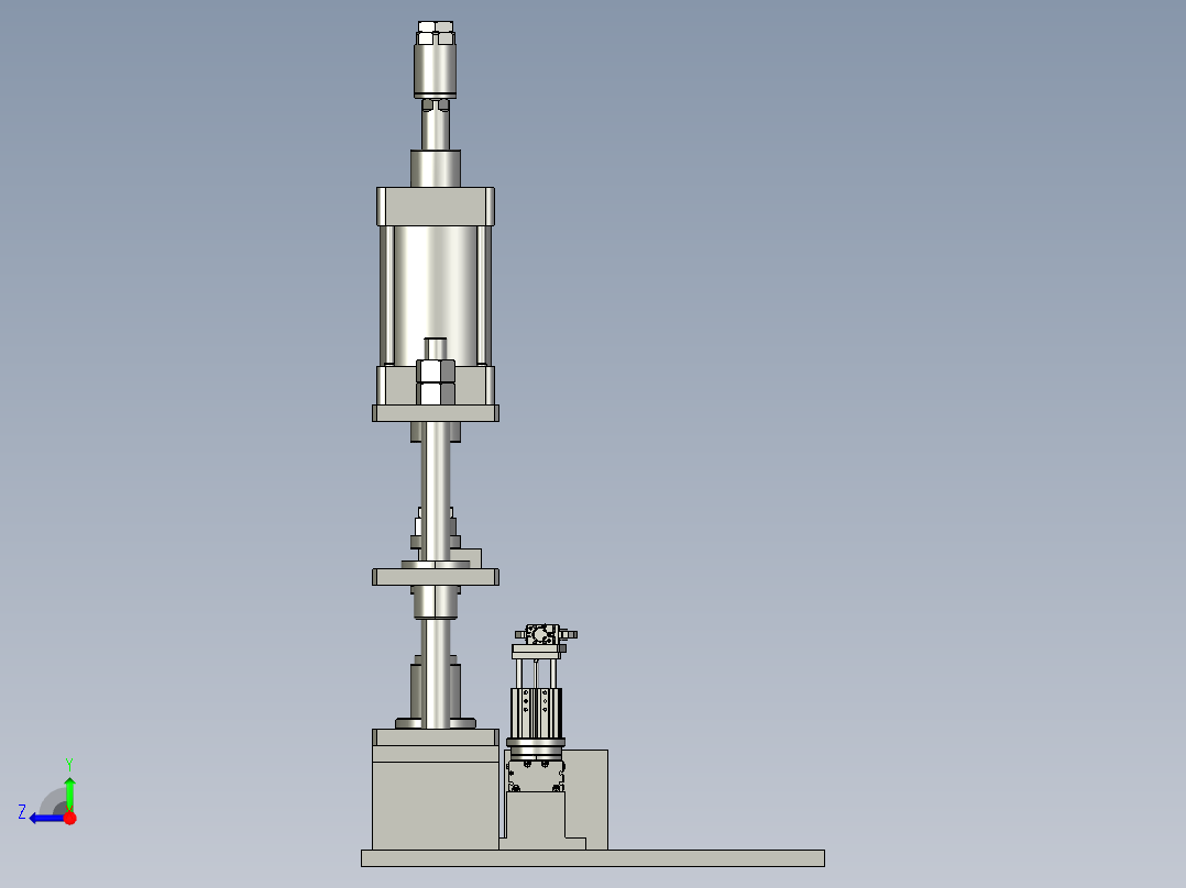 金属物料的自动冲压装置右视图