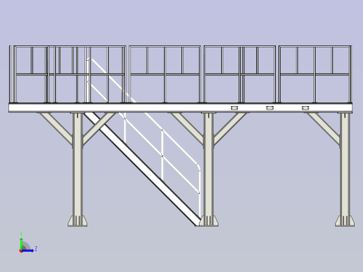 型钢平台设计左视缩略图