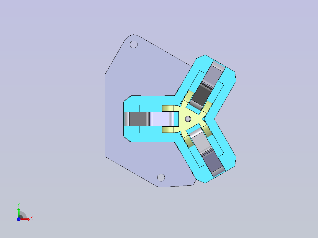 3指活塞气动爪主视图