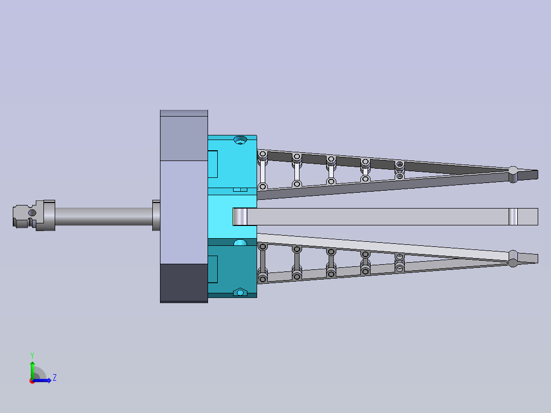3指活塞气动爪左视图