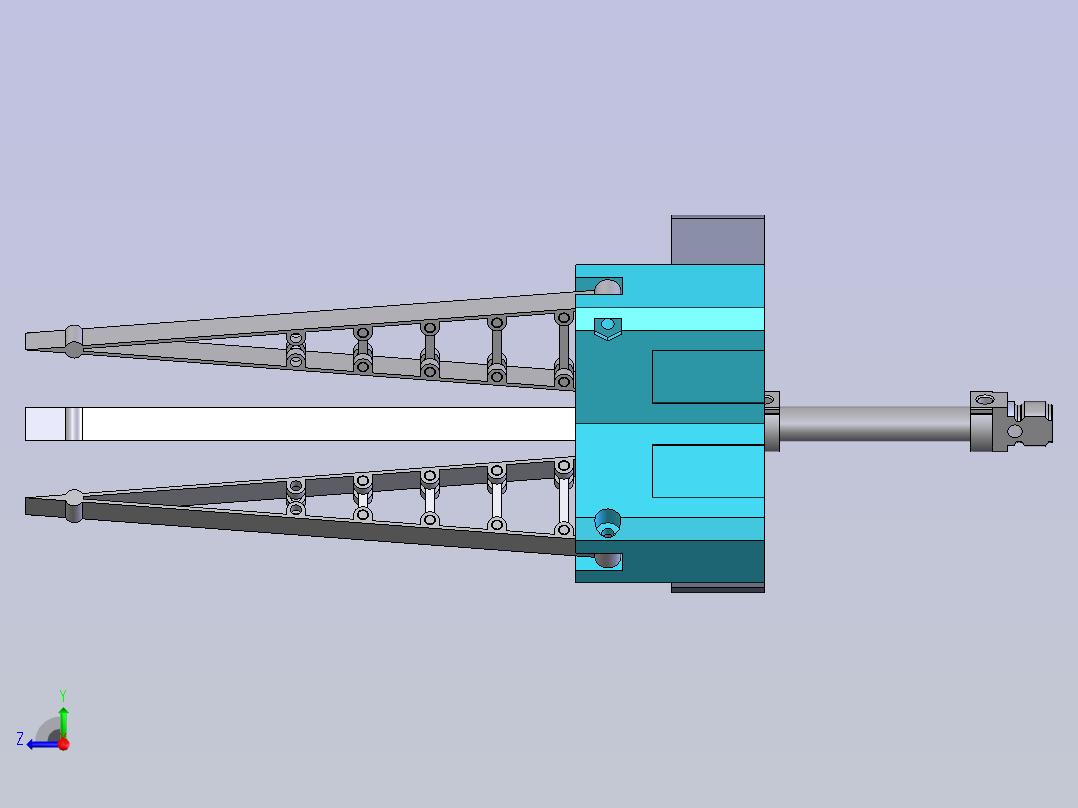 3指活塞气动爪右视图