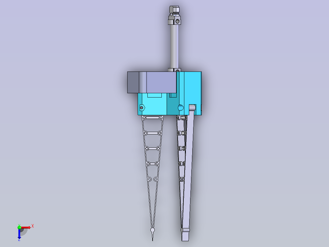 3指活塞气动爪俯视图
