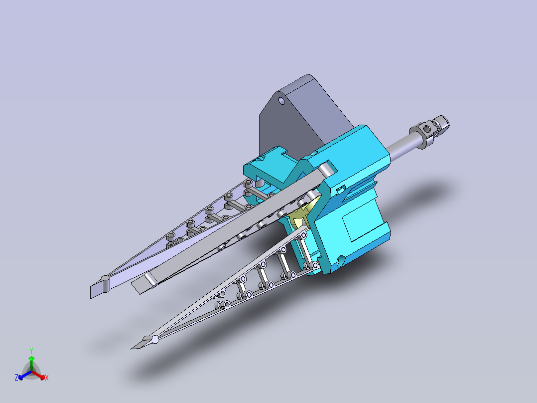3指活塞气动爪正等轴测图