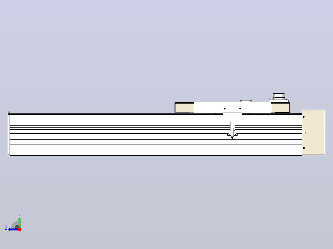 滚珠丝杠直线轴带导轨全封闭TPA-HCR-220D-3210C-L400-MR-Y-P1K-N3右视图