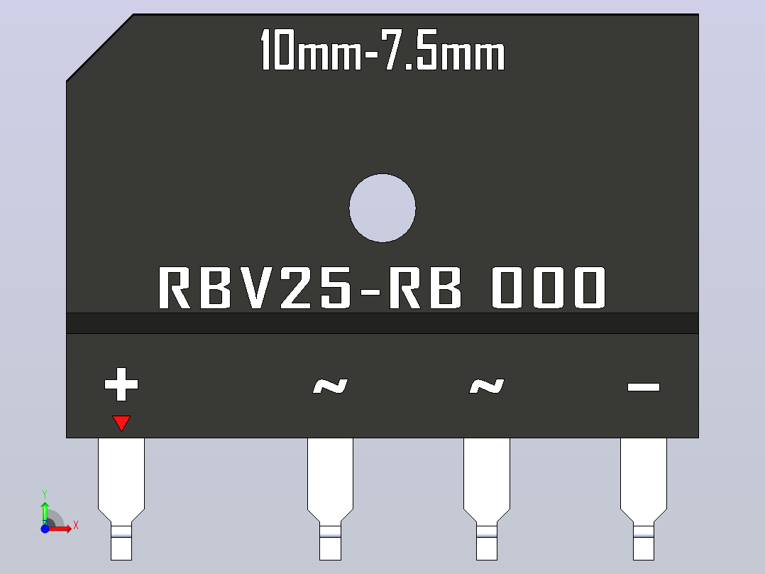 桥式整流器外壳RBV25-RB前视图