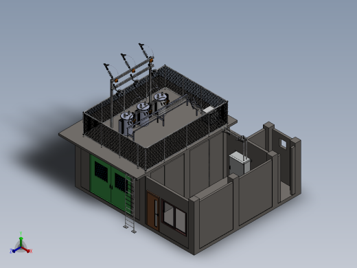 高压变电站3D模型正等轴测缩略图