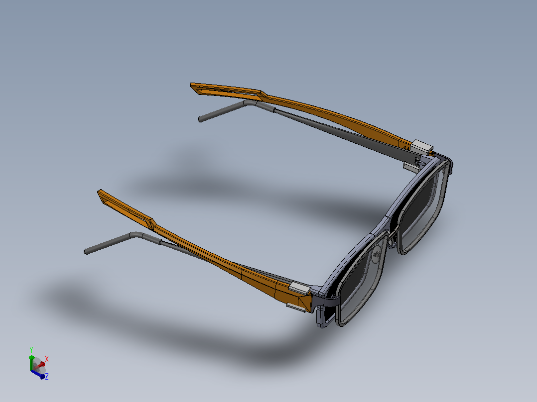3D眼镜夹主视图