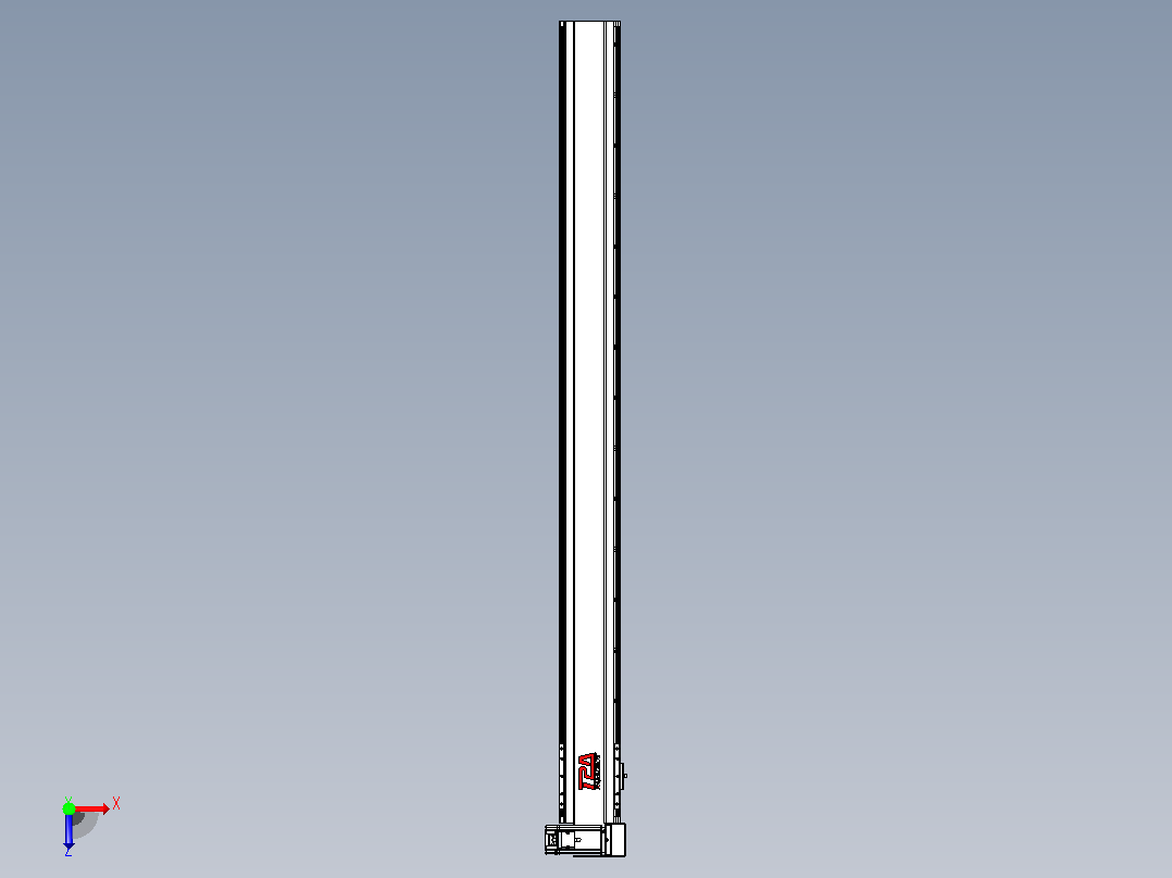 皮带直线轴半封闭可选导轨TPA-HNB-120D-110-L1350-RU-C-P40-N3俯视图