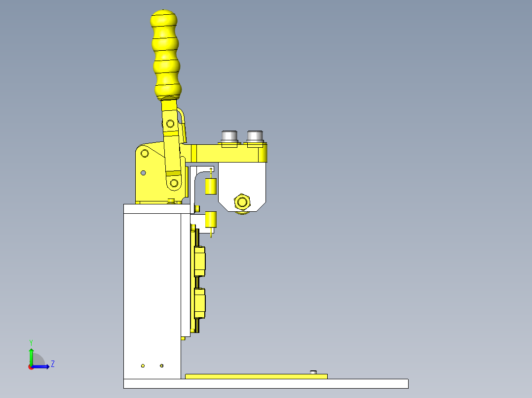 手动冲压用简易装拆夹具左视图