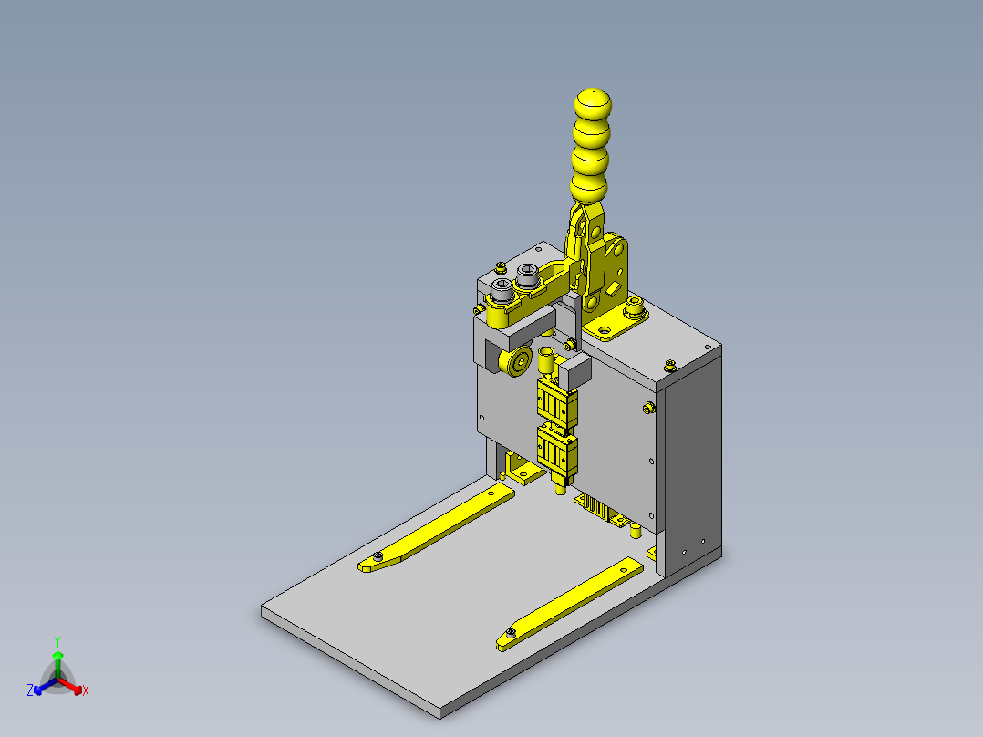 手动冲压用简易装拆夹具正等轴测图