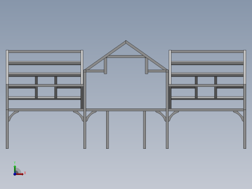小木屋框架结构前视缩略图