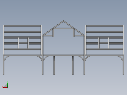 小木屋框架结构后视缩略图