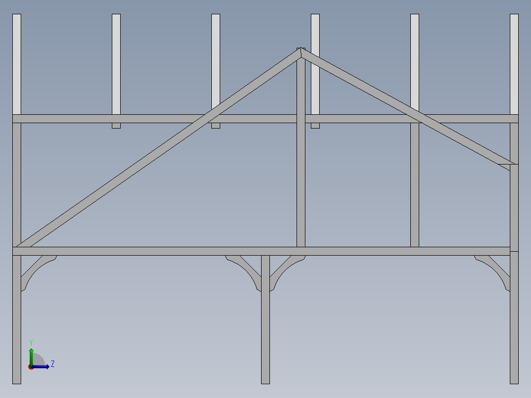 小木屋框架结构左视图