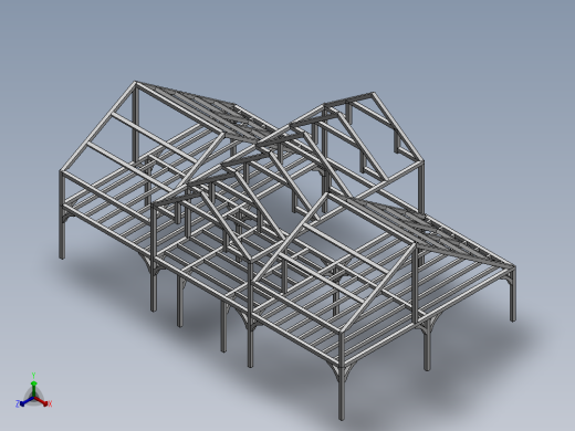 小木屋框架结构正等轴测缩略图