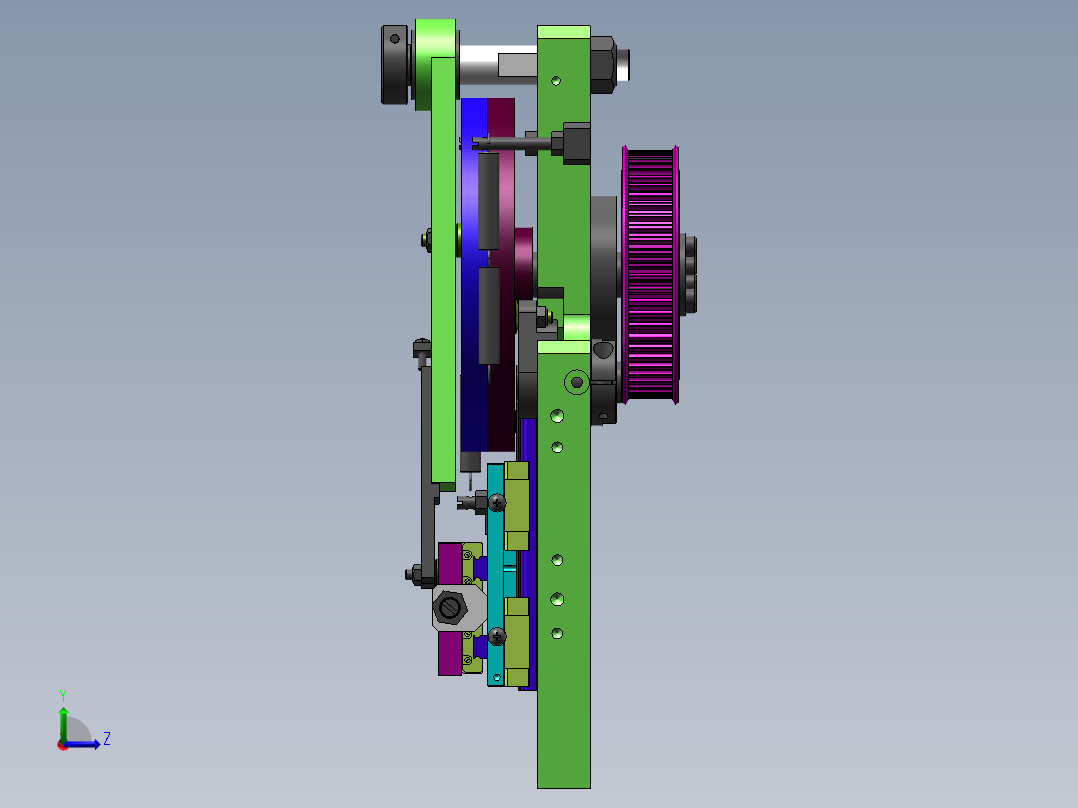 凸轮搬运机械手装置sw18可编辑左视图