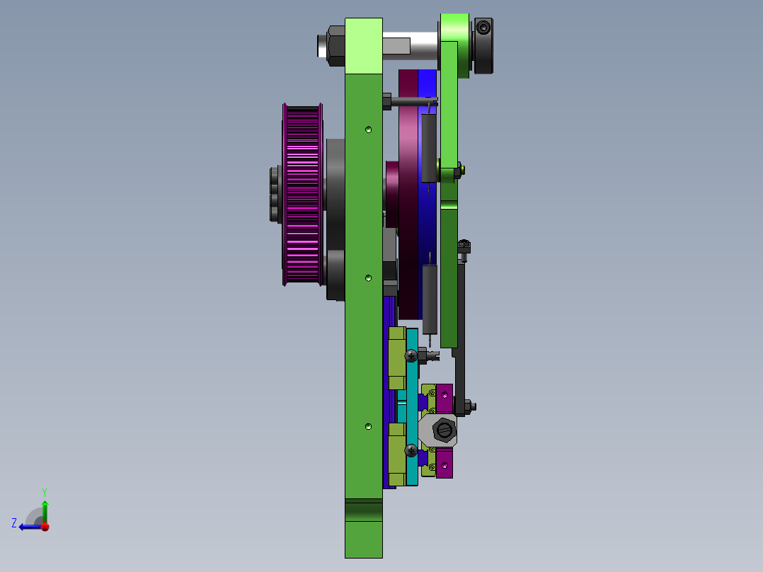 凸轮搬运机械手装置sw18可编辑右视图