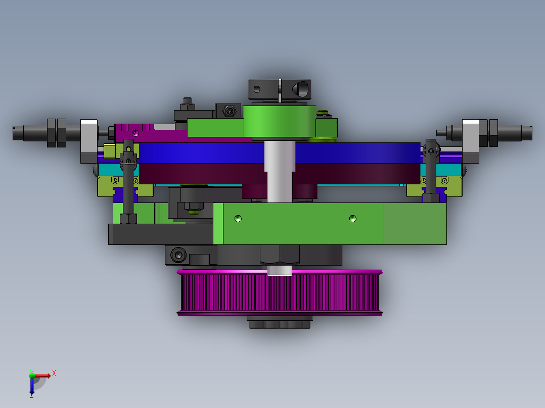 凸轮搬运机械手装置sw18可编辑俯视图
