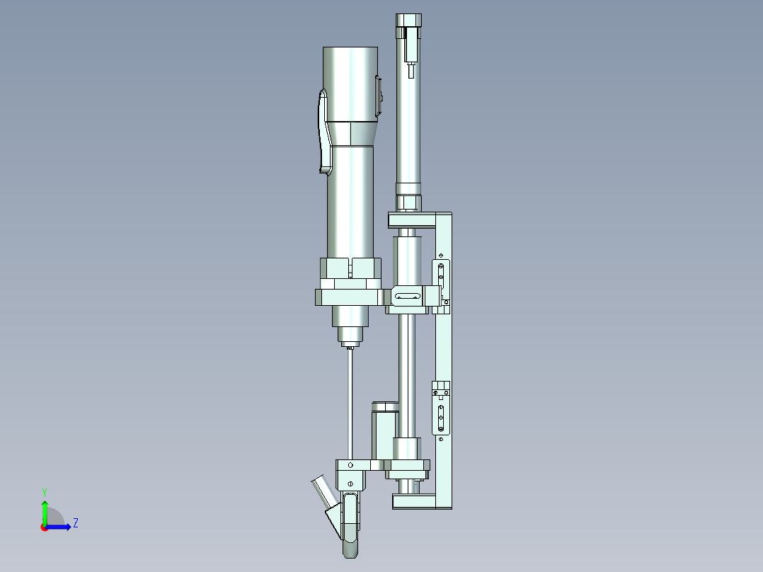 上下气动电批3D数模图纸 x_t格式左视图