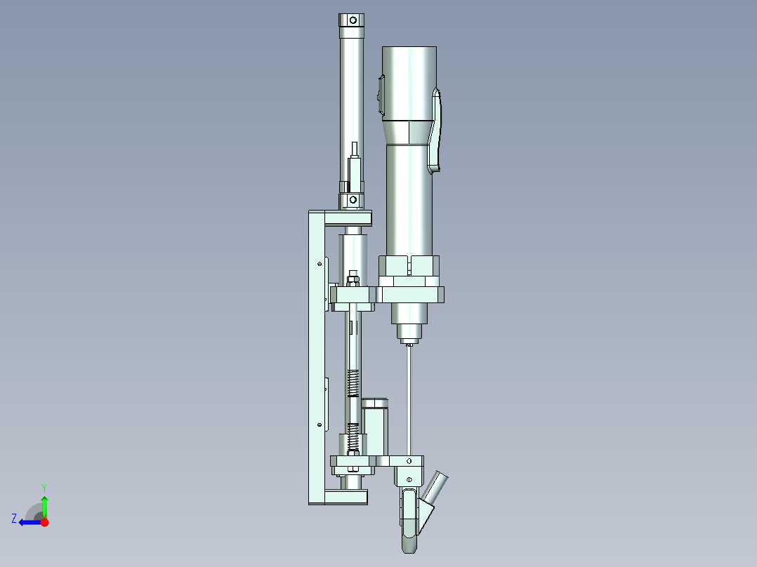 上下气动电批3D数模图纸 x_t格式右视图