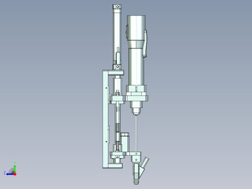 上下气动电批3D数模图纸 x_t格式右视缩略图