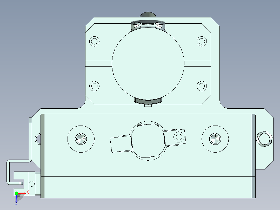 上下气动电批3D数模图纸 x_t格式俯视图