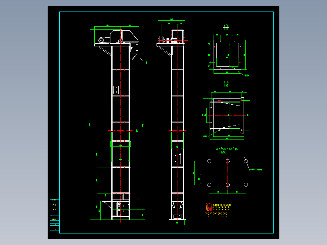 HL250斗式提升机+料斗