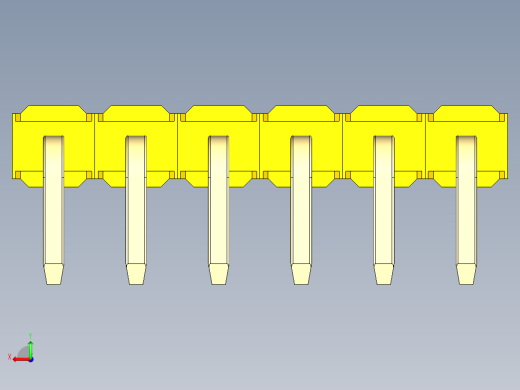 彩色公排针 100mil 2.54mm 系列-DS1022_yellow_1x06p_100mil_TypeD_rev1.0后视缩略图