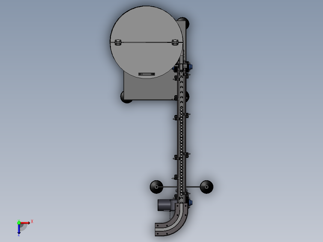 手动铣床设备设计案列分析俯视图