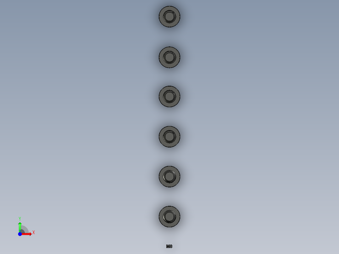 内六角头盖螺丝-M8前视图