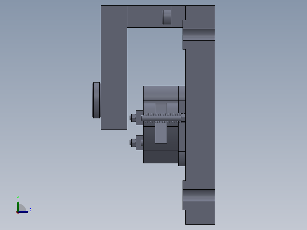 左摆动杠杆加工工艺及钻12孔夹具设计【含三维SolidWorks和UG】左视图