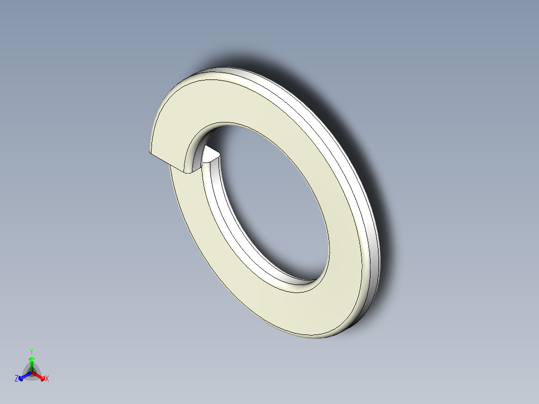 弹簧垫圈-M6正等轴测图