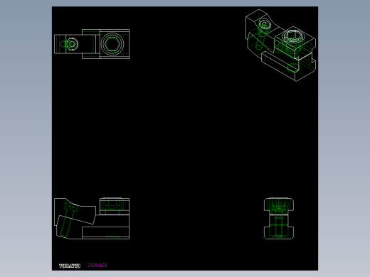 夾具2329(A)-2D多系列多零件图纸模型