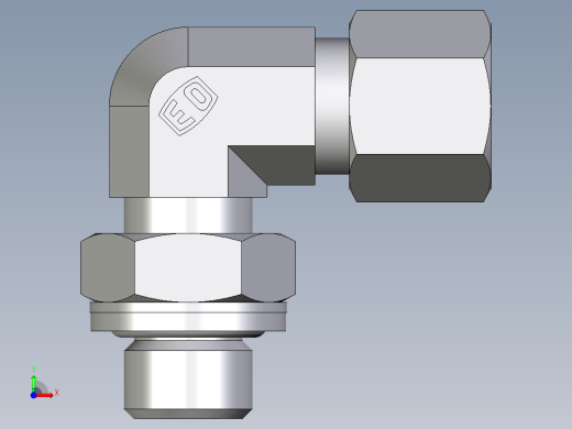 卡套式工业通用硬管接头EO_Adjustable_Locknut_elbow_WEE08LRCF前视缩略图