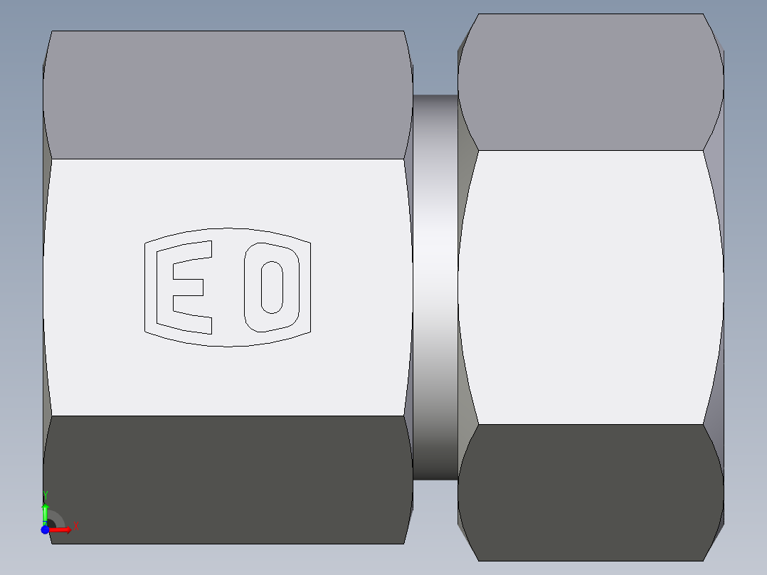 卡套式工业通用硬管接头EO_Swivel_connector_GAI18ZLMCF前视图