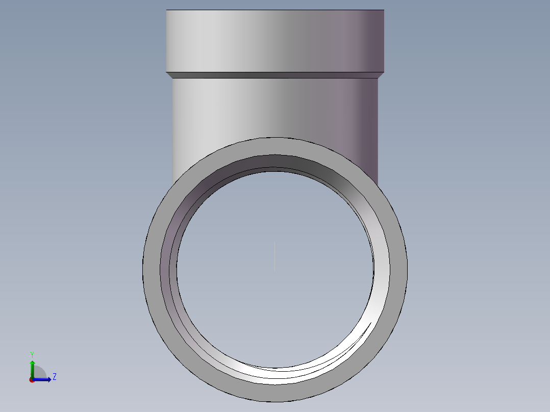 三通-异径 DN15-DN10左视图