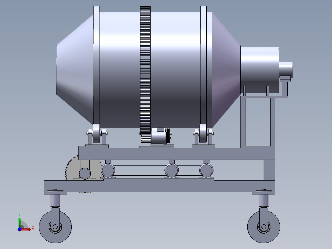 滚筒干燥机-三维前视图