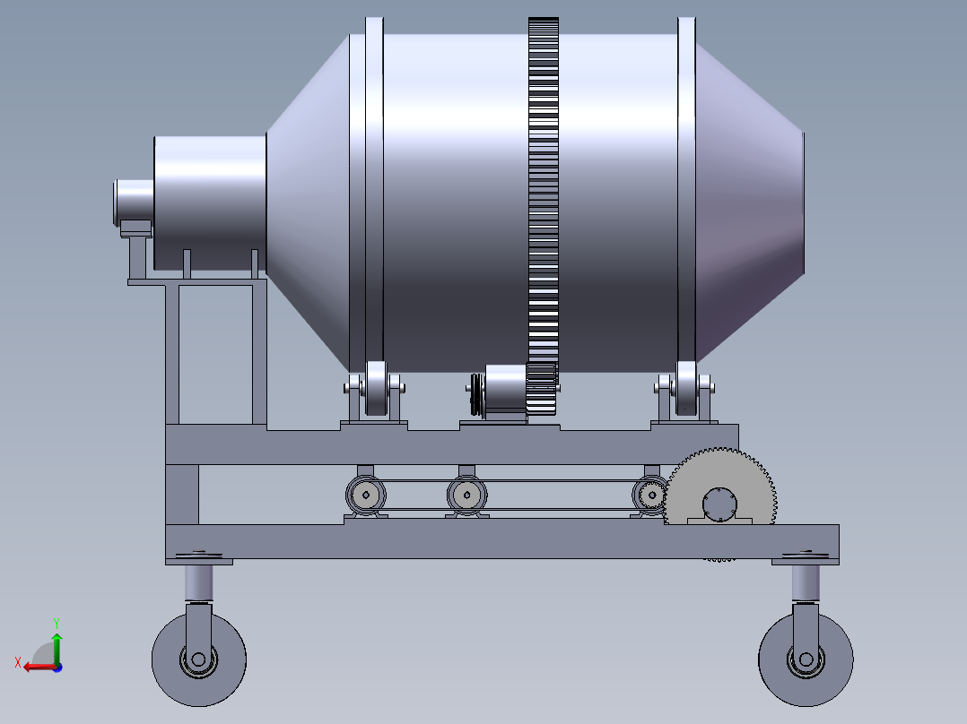滚筒干燥机-三维后视图